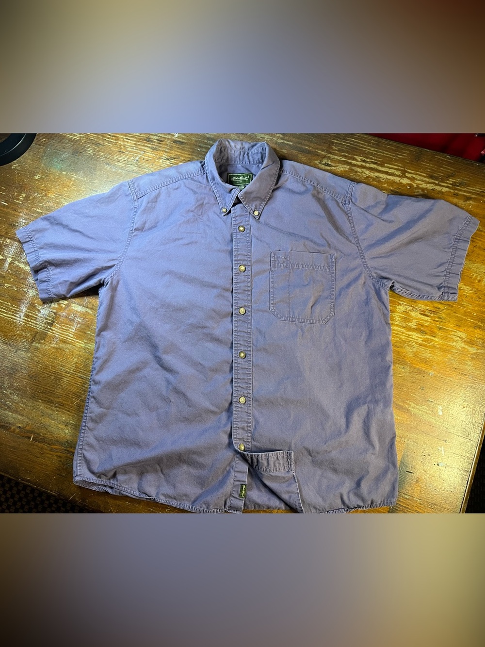 Eddie Bauer Periwinkle Cotton Button Up Large